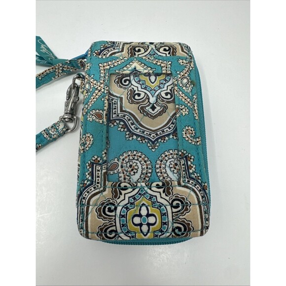Vera Bradley Wallet Wristlet All In One Totally Turq Pattern Blue Green - Picture 2 of 5